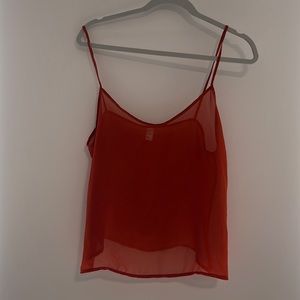 Burnt orange transparent chiffon tank top. American apparel, size medium.